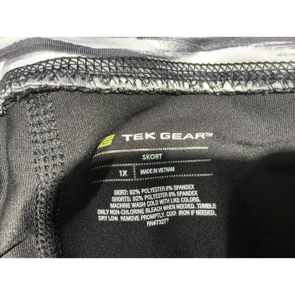 Tek Gear Skort 1X Women’s Black White Elastic Waist Pocket Quick Dry - Picture 5 of 6